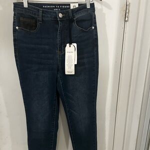 Fashion to Figure Women's Deep Blue Skinny Jeans